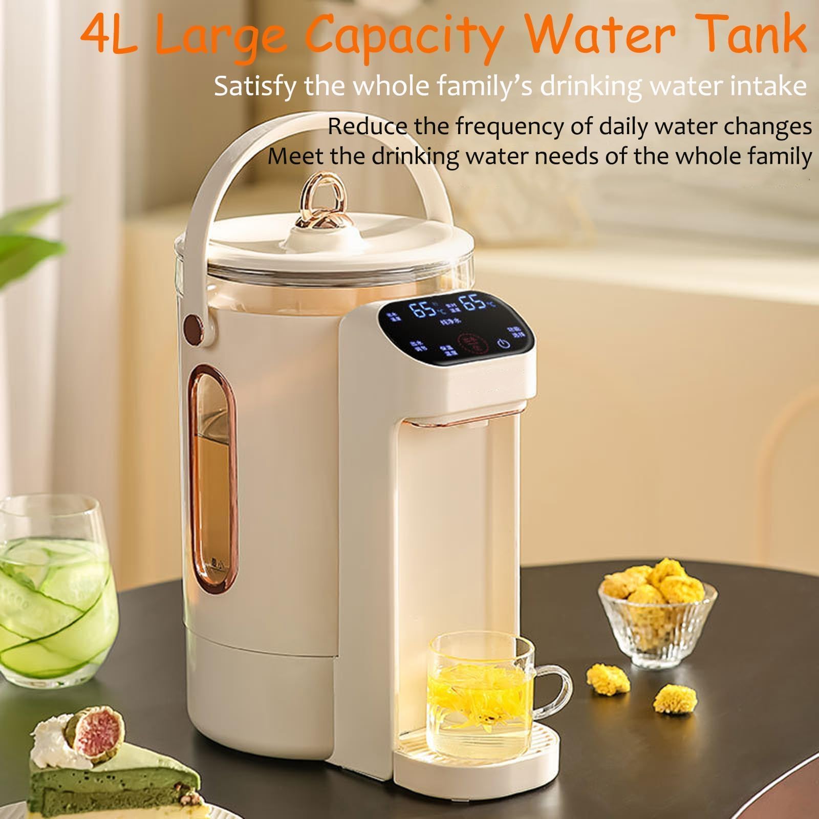 Erogatore istantaneo di acqua calda da 3 l, con 6 temperature e 7 volumi, touch screen LED, riscaldamento rapido in 3 secondi, per casa, ufficio e scuola