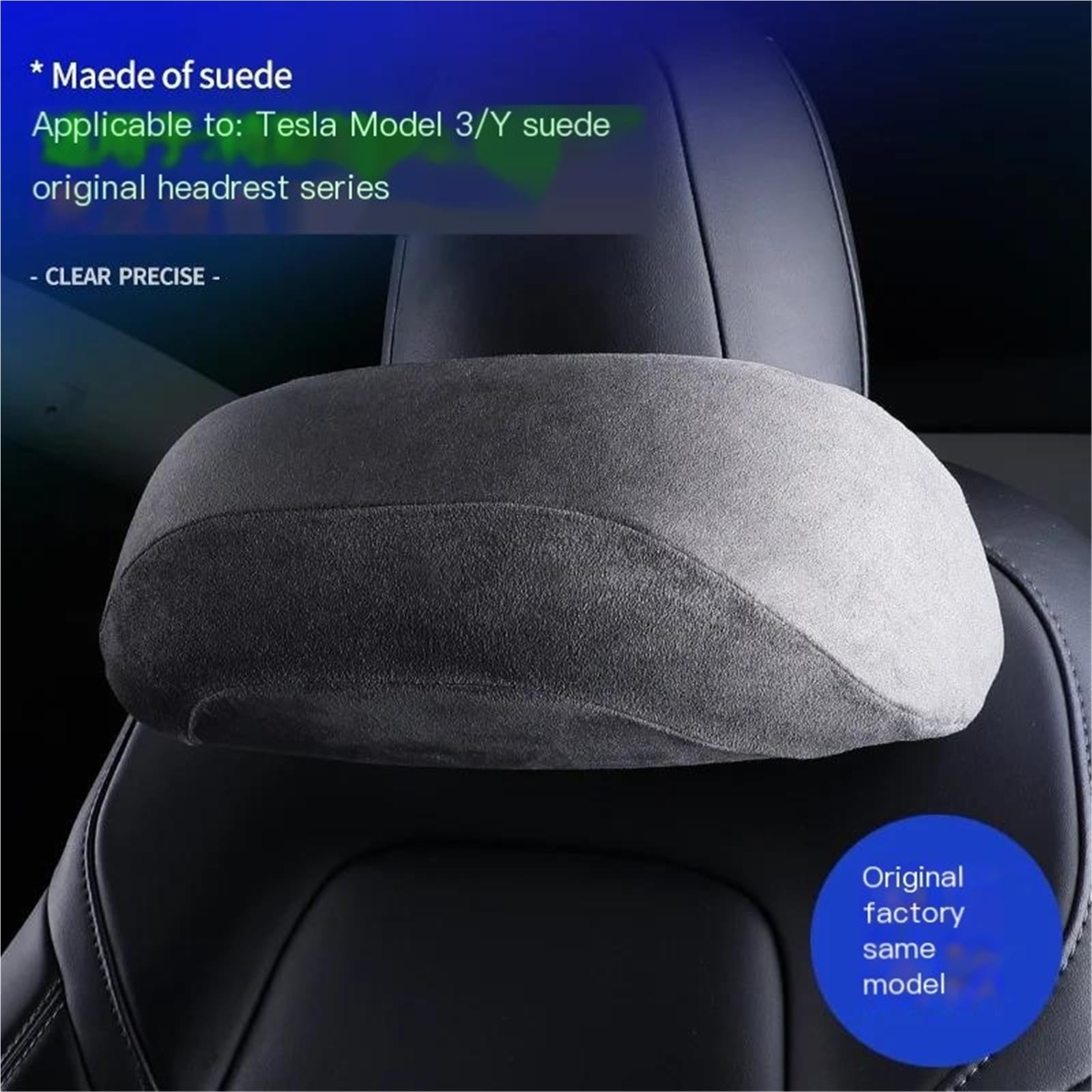 Car Pillow Driving Seat Adatto per Tesla Model Y 3 XS Sedile per automobile Poggiatesta Cuscino di supporto per la testa(B3)