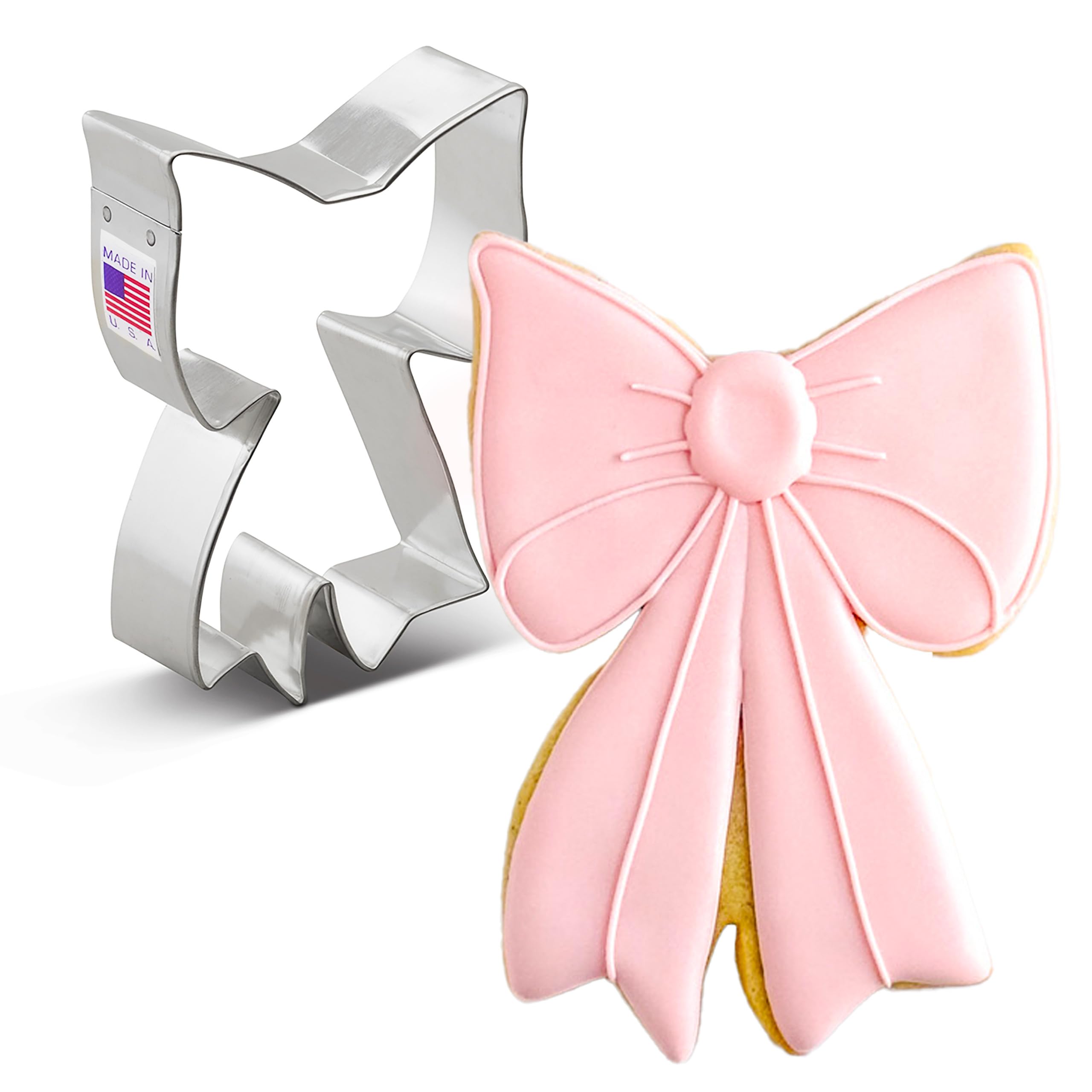 Ann Clark Bow Ribbon Cookie Cutter, 10.2 cm Made in USA