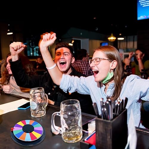 Miniatura 6 de Rueda giratoria de 8 pulgadas de doble cara 16 ranuras Fortune Game Color Rueda de ruleta de mesa de Fortune Educación en el hogar, fiesta, carnaval