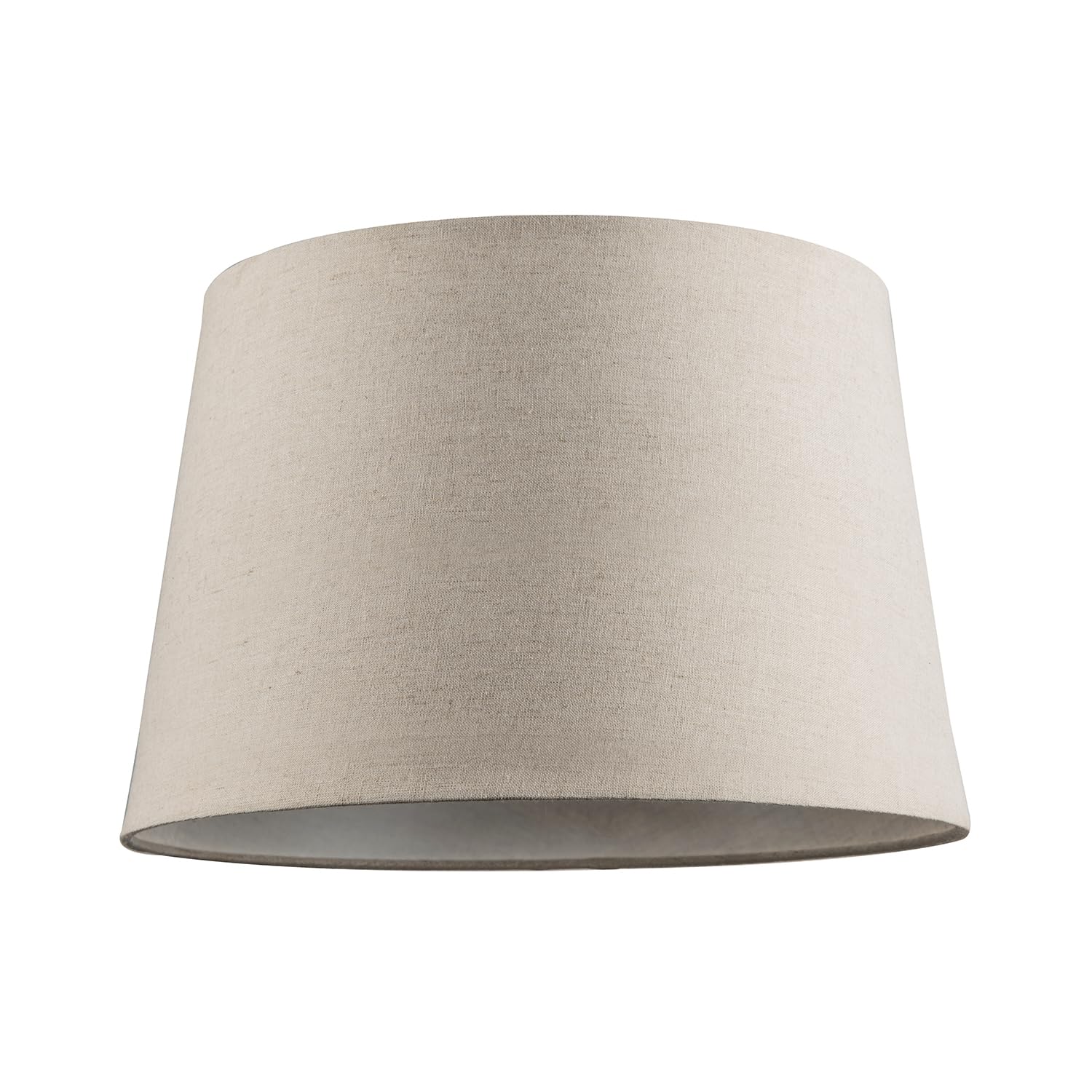 Happy Homewares Unisex Taupe Designer Beige Naturally Textured Linen Lamp Shade In Drum Shape | Size: 12 Inches
