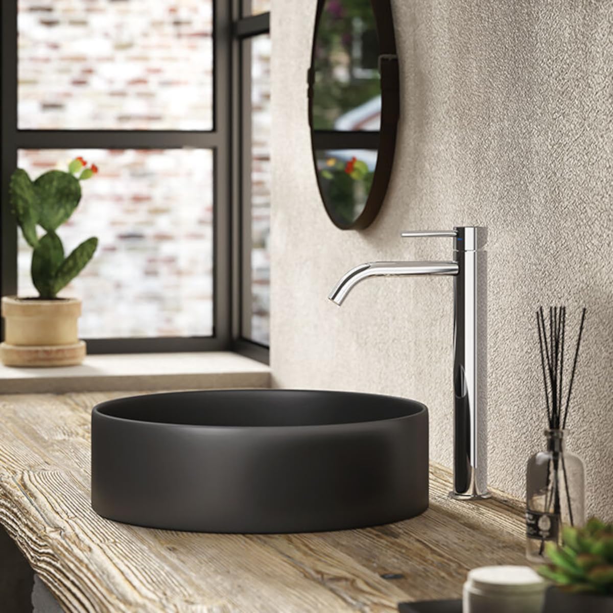 Paffoni LIG081CR Miscelatore Light Fonte, Ottone Cromato | Rubinetto per Lavabo, Prolungato, senza Piletta di Scarico, Design Minimal e Moderno
