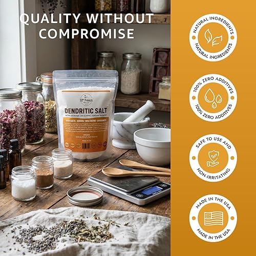 Miniatura 6 de DENDRITIC - Sal (1 libra/16 oz) de grano fino prémium para sales de baño, exfoliantes, exfoliantes, baños de leche y más | Tamaños de 1 a 5 libras |