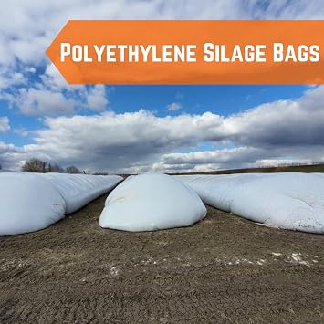 Farm Plastic Supply - Silage Bag for Livestock Feed (8' x 100') - Heavy Duty Polyethylene Bag for Silage, Baleage, or Haylage, Farming Grain Bags, Commercial Agriculture Product
