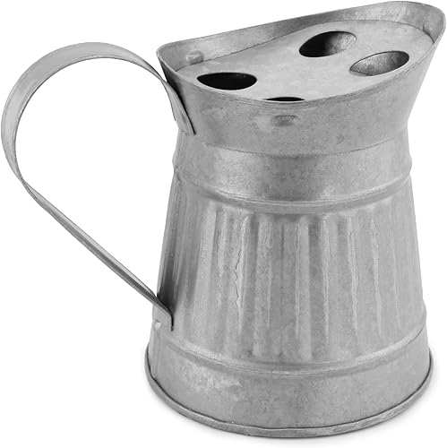 AuldHome Farmhouse - Soporte para cepillos de dientes galvanizado accesorio rústico para decoración de baño en forma de jarra
