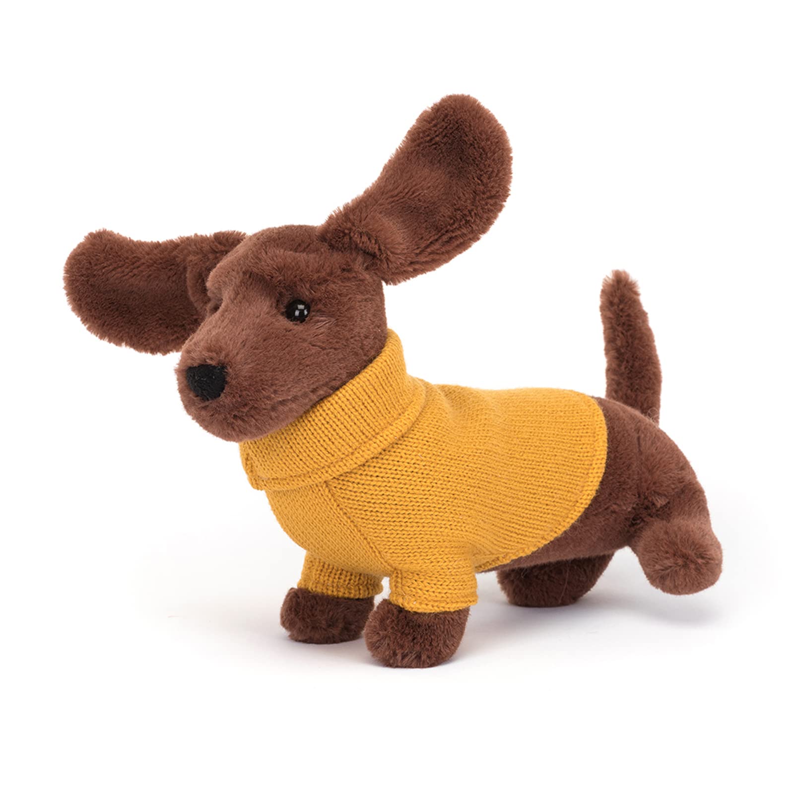 Amazon.com: Jellycat Yellow Sweater Sausage Dog Stuffed Animal