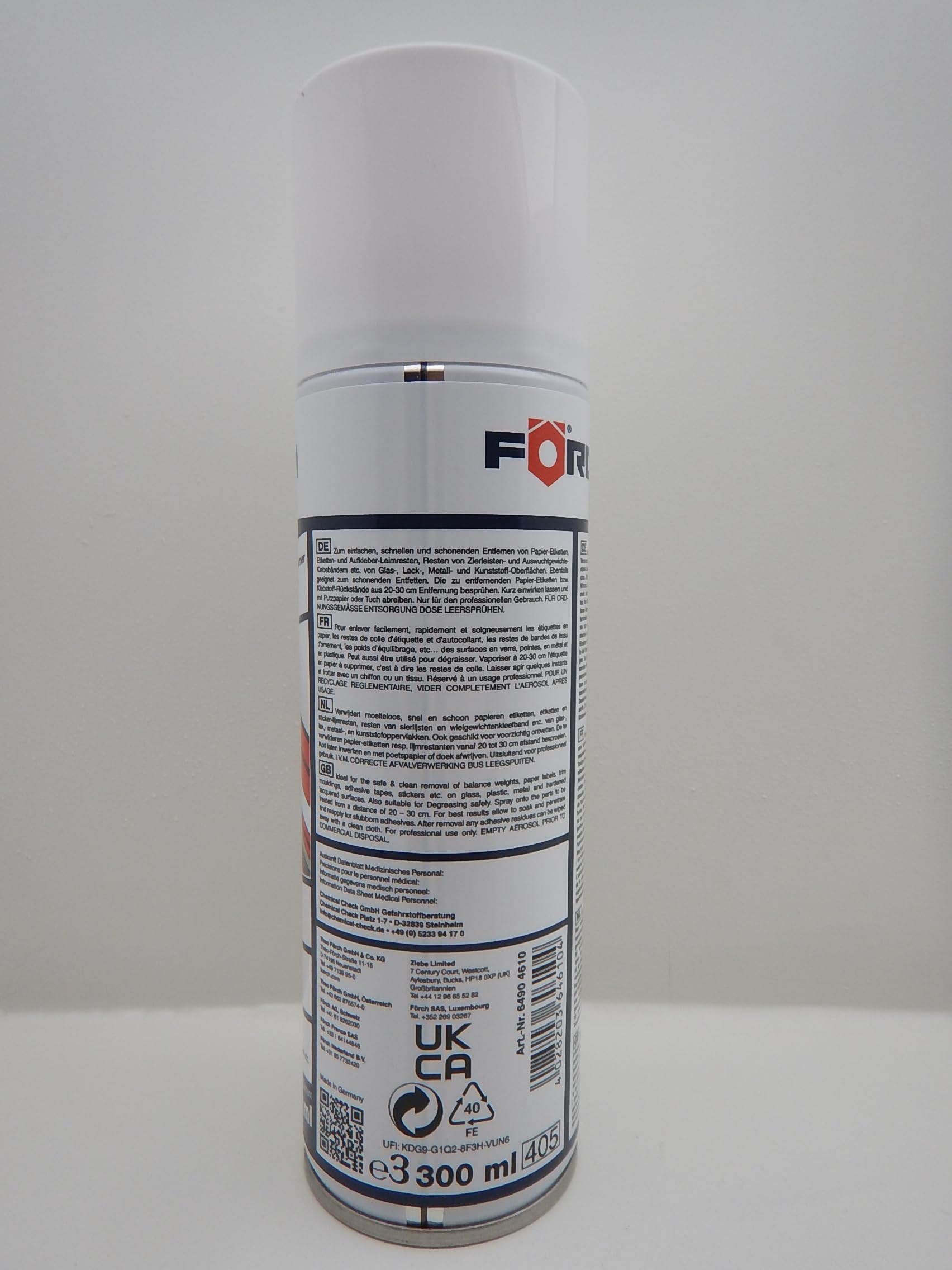 Förch 3X Etiketten KLEBSTOFFRESTE ENTFERNER RESTE KLEBER Aufkleber R581 300ml