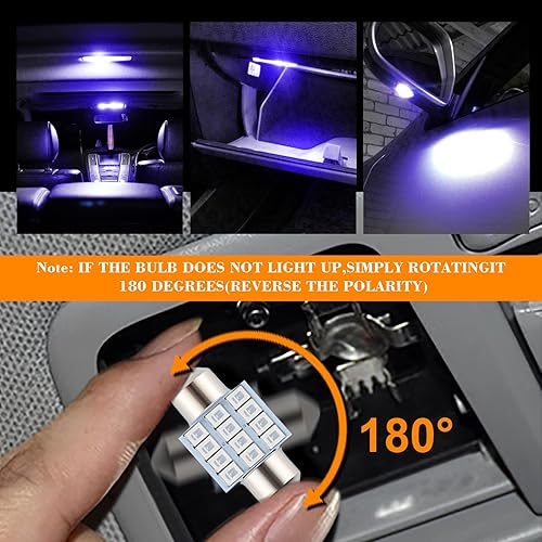 Miniatura 64 de Juego de 24 bombillas LED para interior de automóvil, 194 T10 DE3175 578, 1.220 in, 1.654 in, bombillas de repuesto para el mapa del automóvil