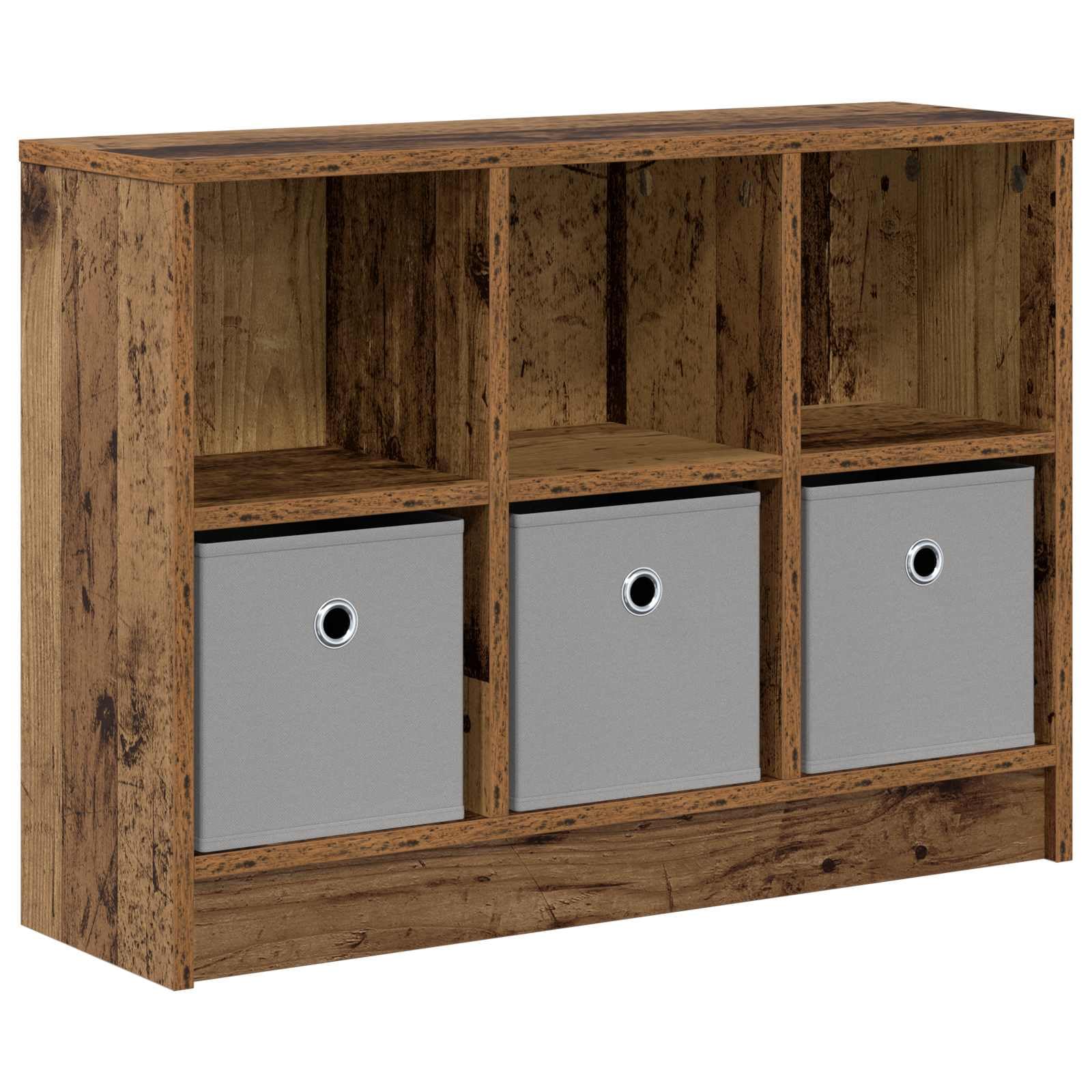 Credenza in legno anticato, 73,5 x 22,5 x 53,5 cm, comò con