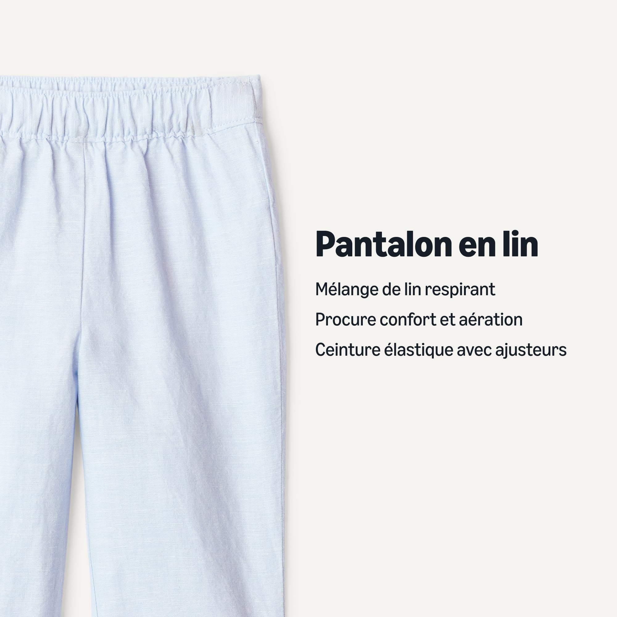 Amazon Essentials x Sofia Grainge Pantalon à Enfiler en Coton et Lin Bébé garçon et Enfant