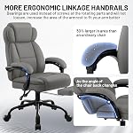 AreShark chaise de bureau ergonomique avec repose-pieds, PU chaise de bureau en cuir - Accoudoirs rembourrés Linkage, Support Lombaire, Chaise d'ordinateur pivotante pour le bureau intérieur & Jeu, Gray