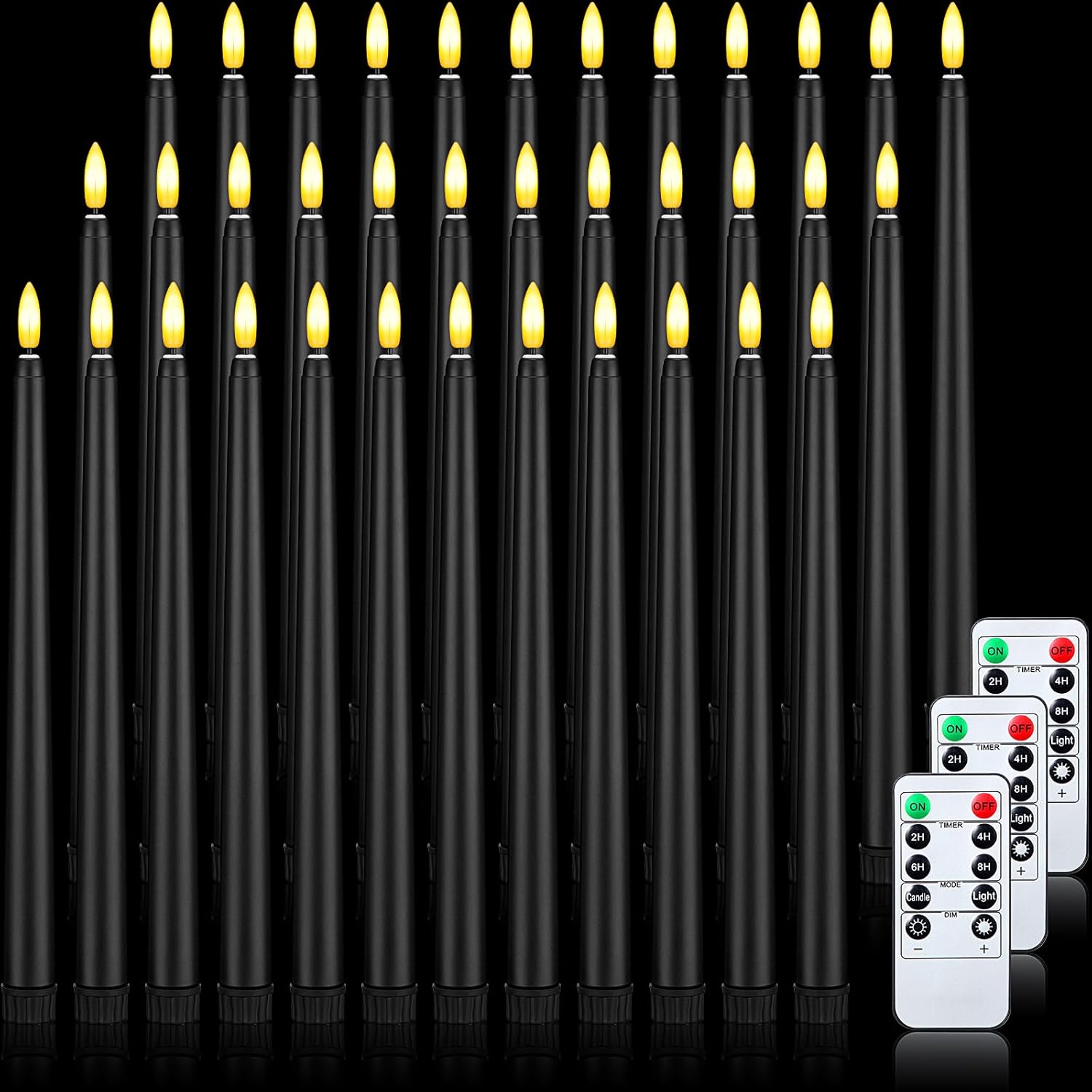 Fumete 36 Pcs Flameless Taper Candles 11" LED Candles with