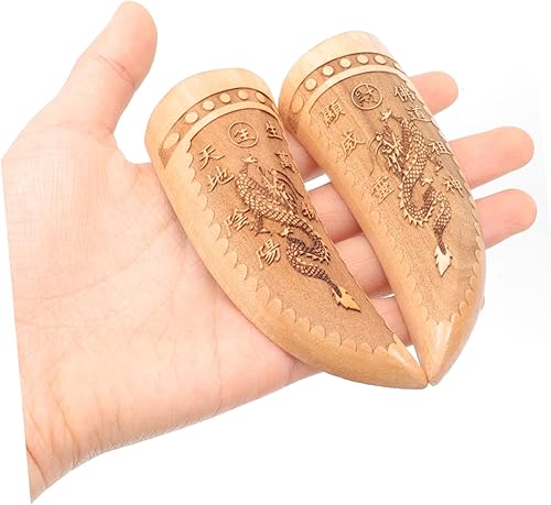 Miniatura 9 de 1 par de caoba Cáliz media luna yang taoísta herramienta radiestesia péndulo radiestesia tablero de adivinación adorno espiritual taza templo