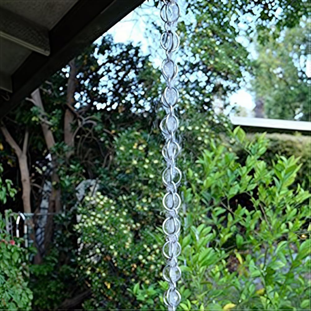 Decorative Aluminum Rain Chains for Gutters - Stylish Rainwater Catcher for Garden, Patio, Porch, Outdoor Décor, Gazebo, Weather-Resistant, Rain Harvesting Solution