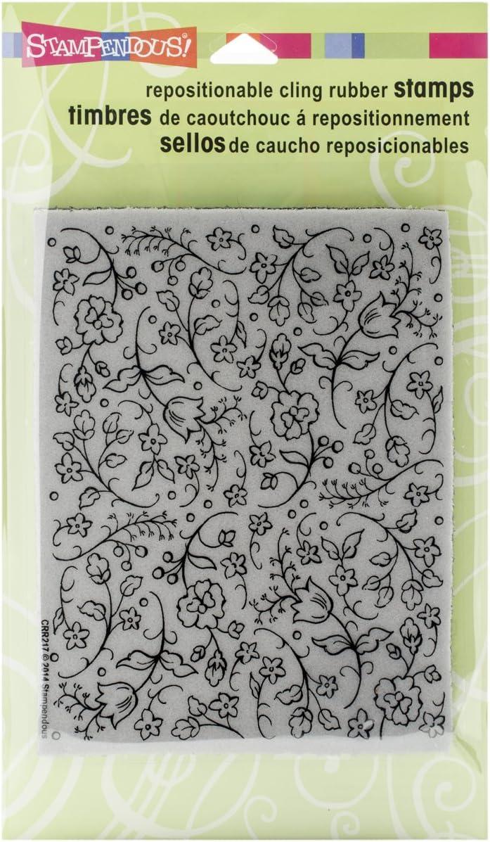 Stampendous Cling Rubber Stamp, Floral Tapestry