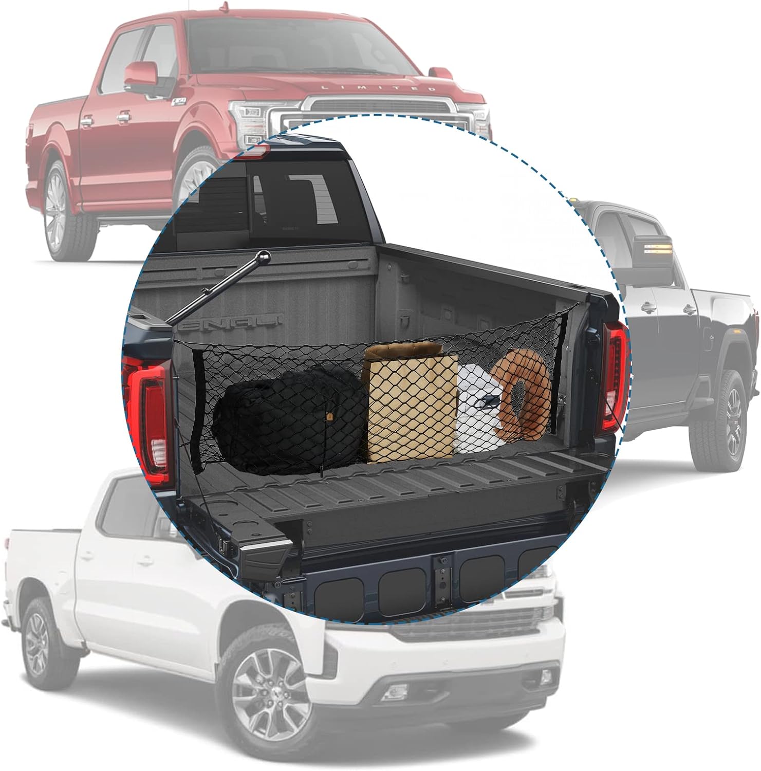 Buy BERKSYDE Pickup Truck Cargo Net, Envelope Style Trunk Organizers