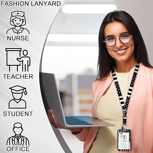 Miniatura 2 de Highland Cow - Soporte para tarjetas de identificación con cordón, cordones de flores para insignias de identificación, carretes de insignias