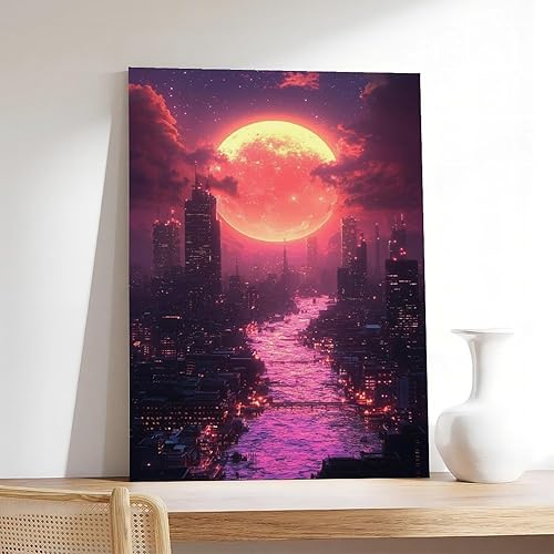 Miniatura 7 de ZMLIS Synthwave Retro Futurism Wall Art  Neon Vaporwave Poster for Gamer Room & Cyber Decor Canvas Poster Bedroom Decor Sports Landscape Office Room
