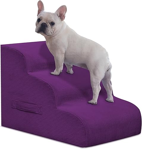 Miniatura 9 de Escaleras para perros, escalones para cama alta, 4 escalones para mascotas para perros pequeños, antideslizante, extraíble, lavable, rampa para