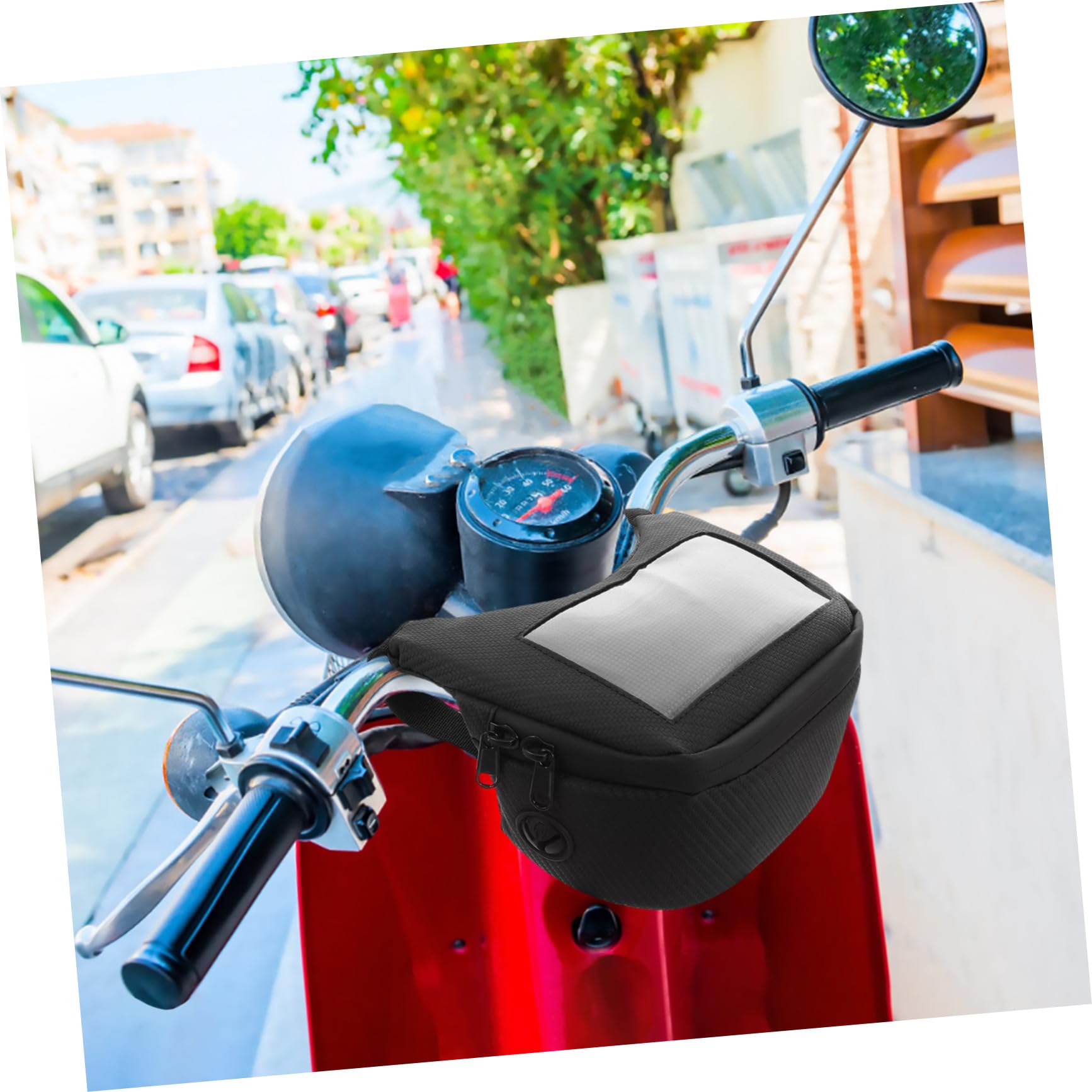 Borsa da Manubrio per Scooter e Moto in Pu Nero