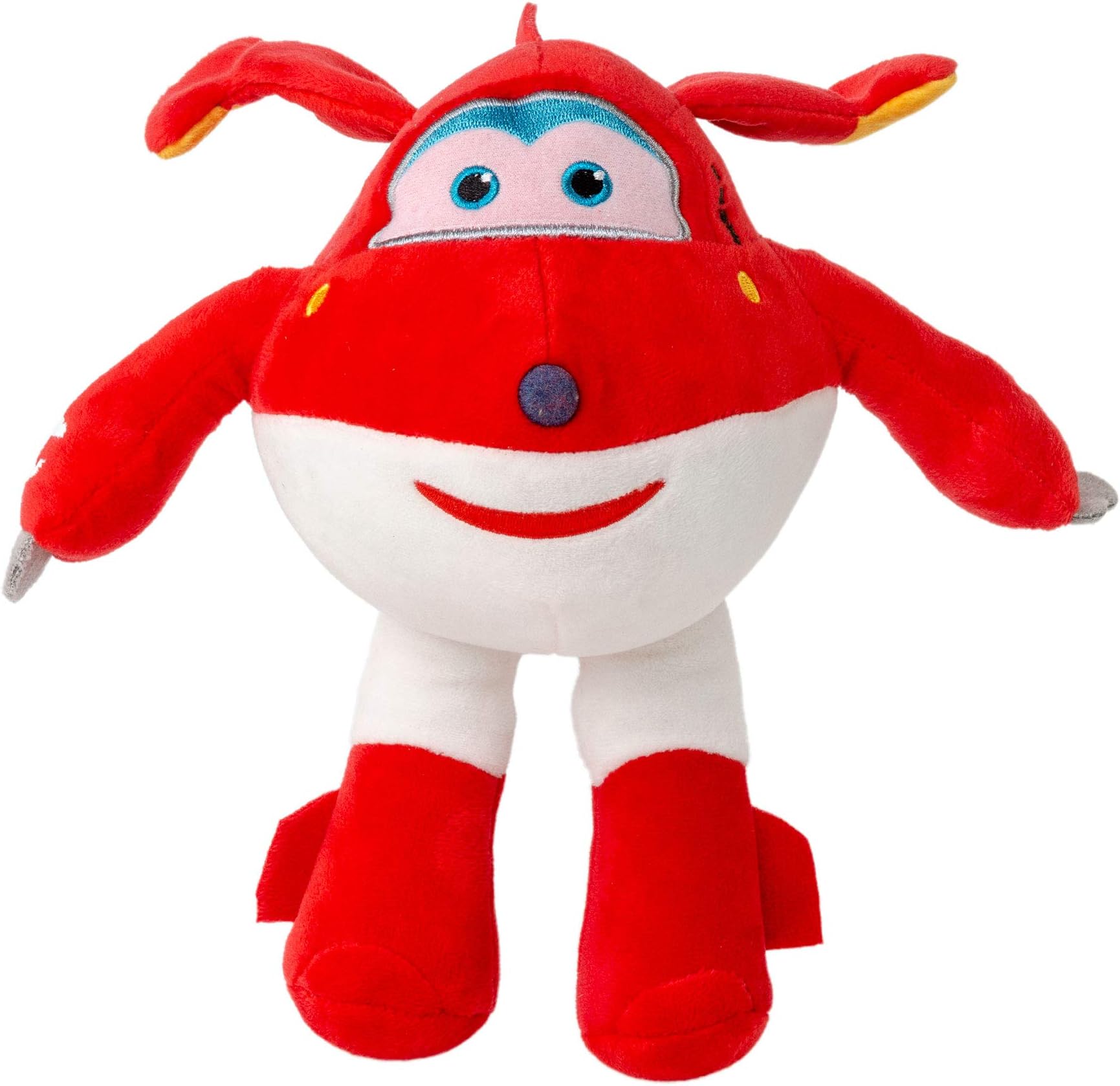 26 cm Aircraft Plush Figures Cuddly toys for collecting, playing and cuddling, Jett, Jerome, Dizzy or Donnie for girls and boys (Jett, red)