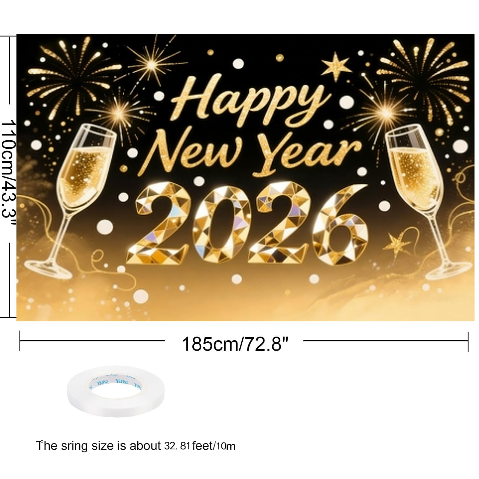 Posoto New Years Eve Decorations 2026 Banner - Image 2