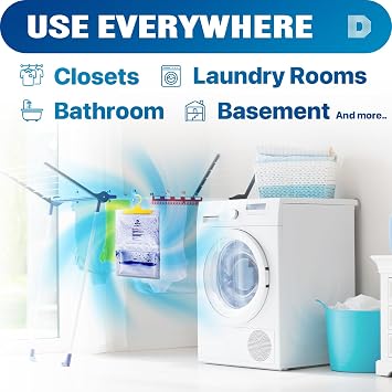 Dry & Dry 4 Pack Premium Moisture Absorbers for Home, Basement & Bedroom - Small Dehumidifiers