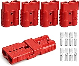 4 x Anderson 50A 600V Battery Connectors - High Intensity Quick Connector, 12-48V Battery Sockets, Quick Connect for Motorhome, Solar, Inverter and Power Station