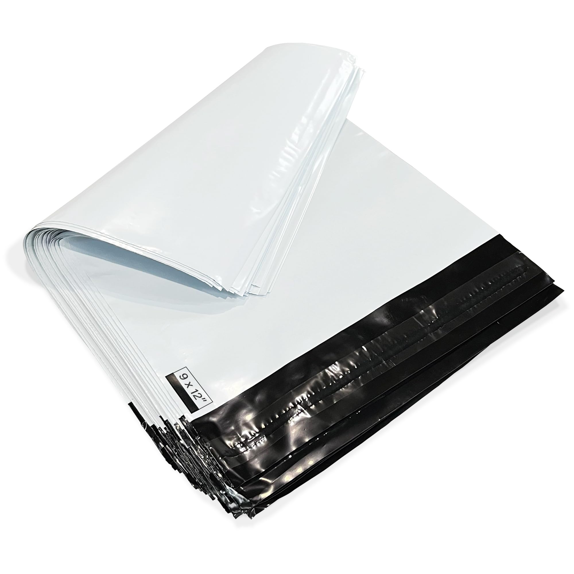 JeeJaan® 100 White Postage Bags 9" x 12" (228 x 305mm) Strong Durable Self Adhesive Postal Bags Recyclable Tear-Proof Shipping Mailers | Waterproof Courier Delivery Bags