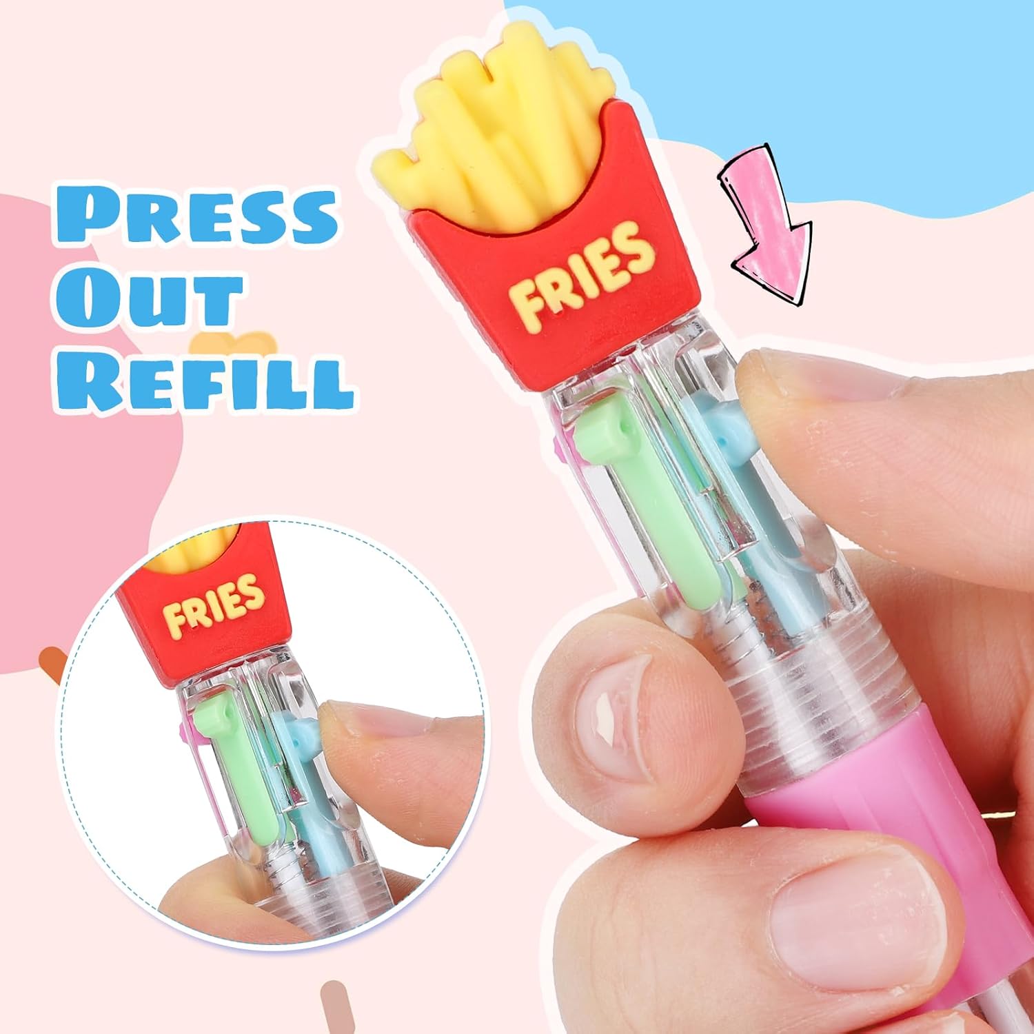 BESARME 48 Packs Multicolor Pen in One, 4-in-1 Fun Pens for Kids Cute Pens Bulk End of Year Gifts for Students Elementary Graduation Gift Prize Gifts for Class Party Favors Goodie Bags Stuffers