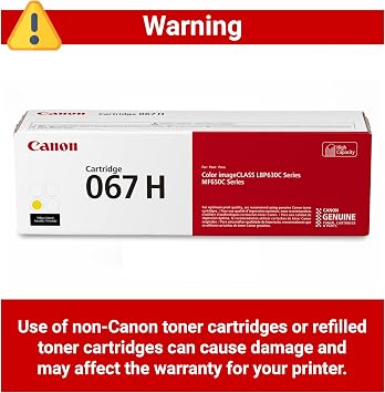 Canon Genuine 067 Yellow Toner Cartridge High Capacity Compatible with LBP633Cdw, LBP632Cdw, MF652Cdw, MF653Cdw, MF654Cdw, MF656Cdw