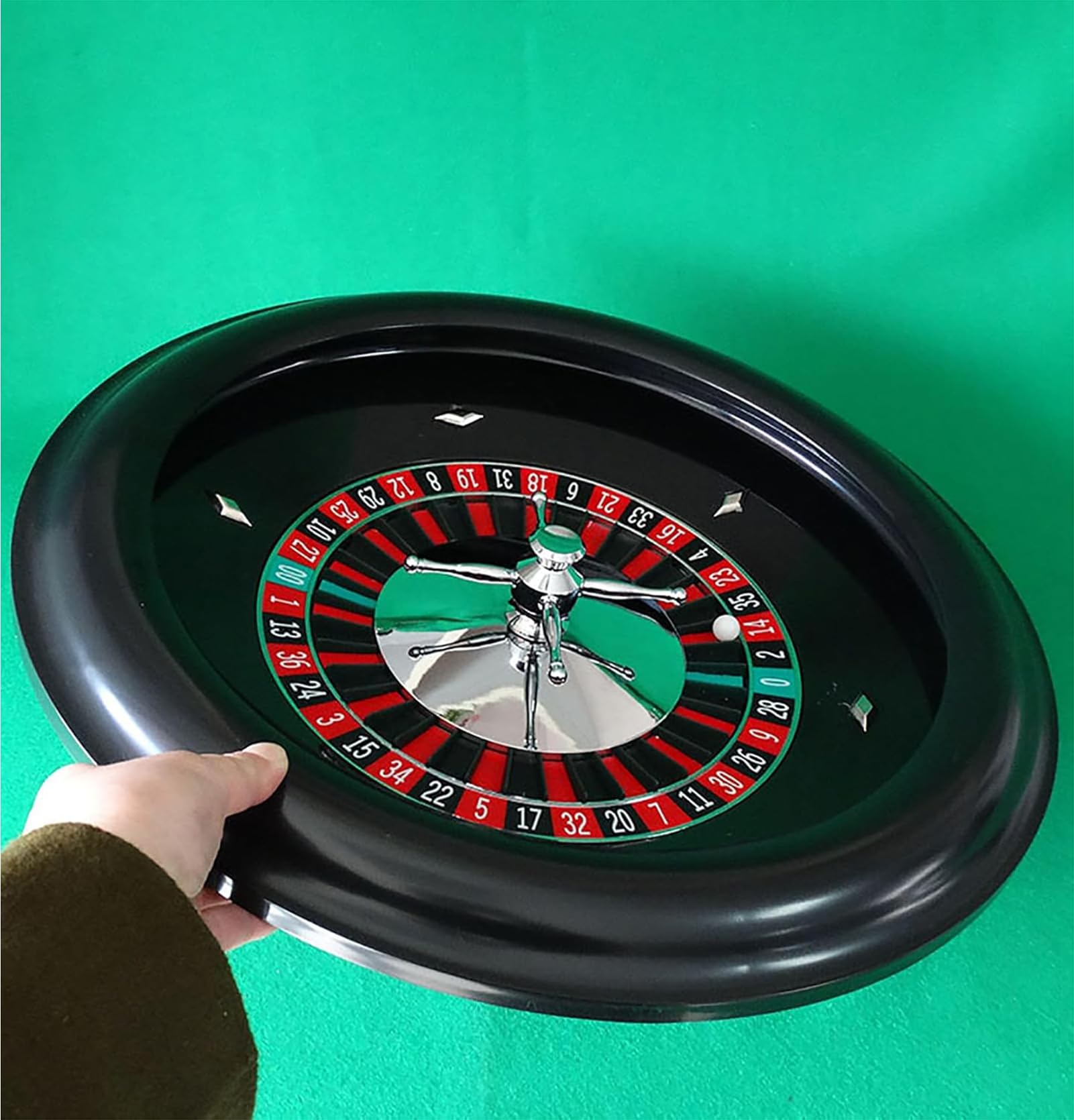 Generisch Hölzernes Roulette-Rad Roulette Aus Plastik Tischspiel Plattenspieler Roulette Radsatz Roulette Spiel Casino Set Roulette Rad Lässige Tischspiele Für Kinder Und Erwachsene,Without pad