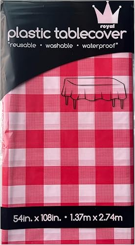 Miniatura 10 de ROYAL7 - Paquete de 3 manteles rectangulares de plástico desechables para picnic, cumpleaños, barbacoa, fiesta, boda (amarillo, rectangular, 54