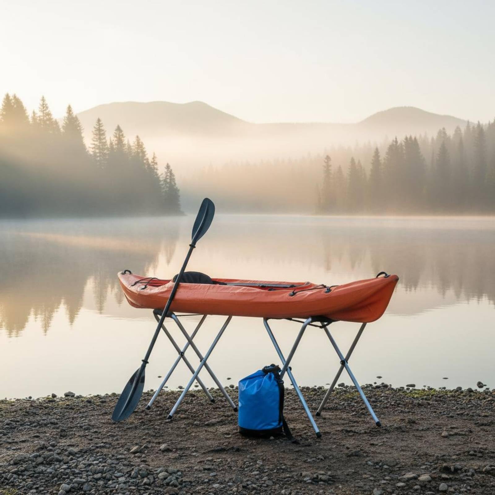 Qianly Supporto Kayak Gonfiabile Sostegno Pieghevole Cavalletto Barca Reggicanoa in Alluminio per Ridurre il Contatto con Suolo Bagnato O Sporco Adatto a Rimessaggio Riparazioni Negozi Cortile