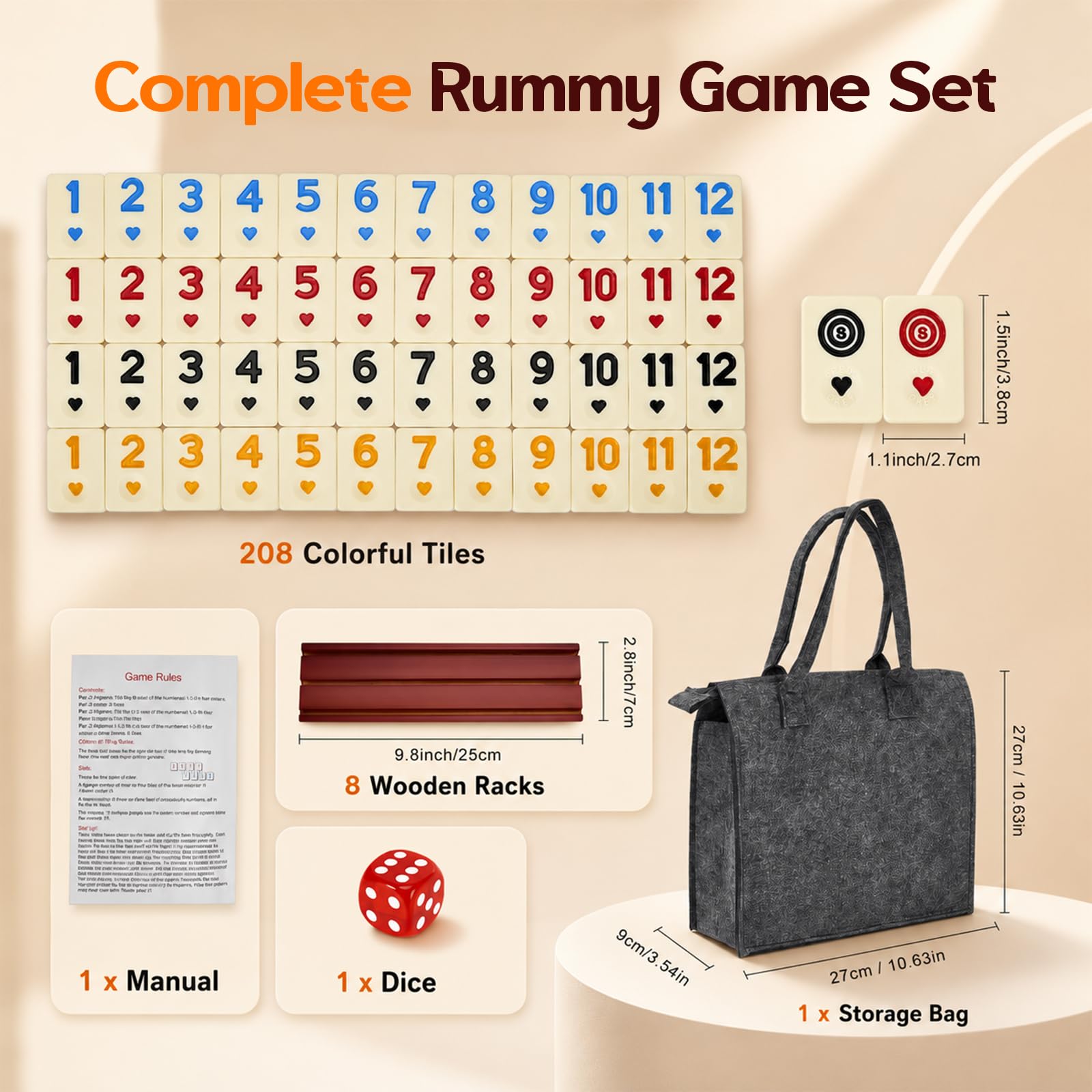 Juego de Dominos para adultos con 214 piezas y 8 soportes, Dominoes juego con caja de almacenamiento, juegos de mesa clásicos para adultos y niños, juego de viaje portátil