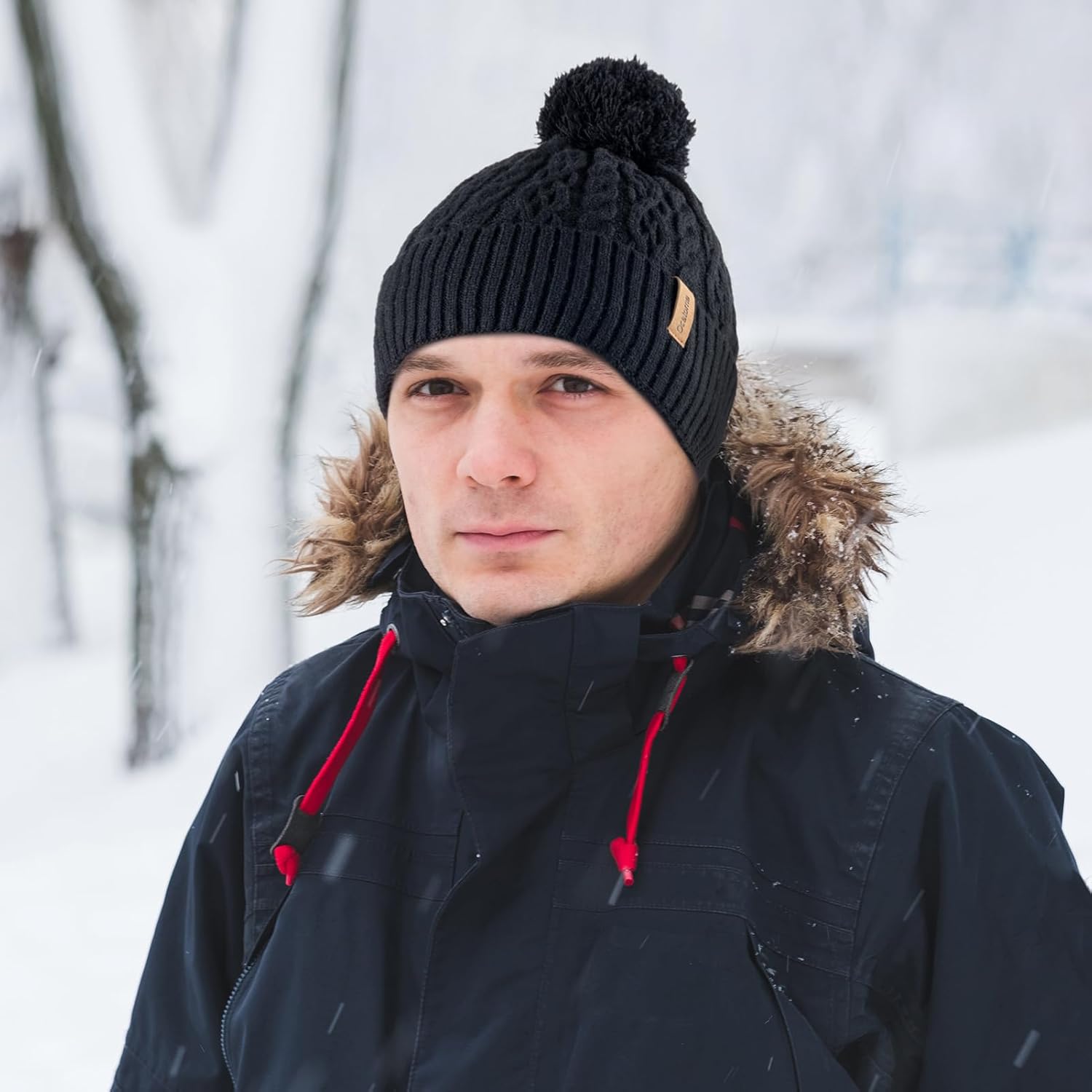 Ocatoma Winter Beanie for Men Women Soft Warm Knit Cuffed Beanie Fleece Lined Thermal Stocking Cap Outdoor Unisex - Image 4