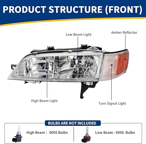 Miniatura 2 de AUTOSAVER88 Conjunto de faros delanteros compatible con Accord 1994 1995 1996 1997 lado del conductor y del pasajero