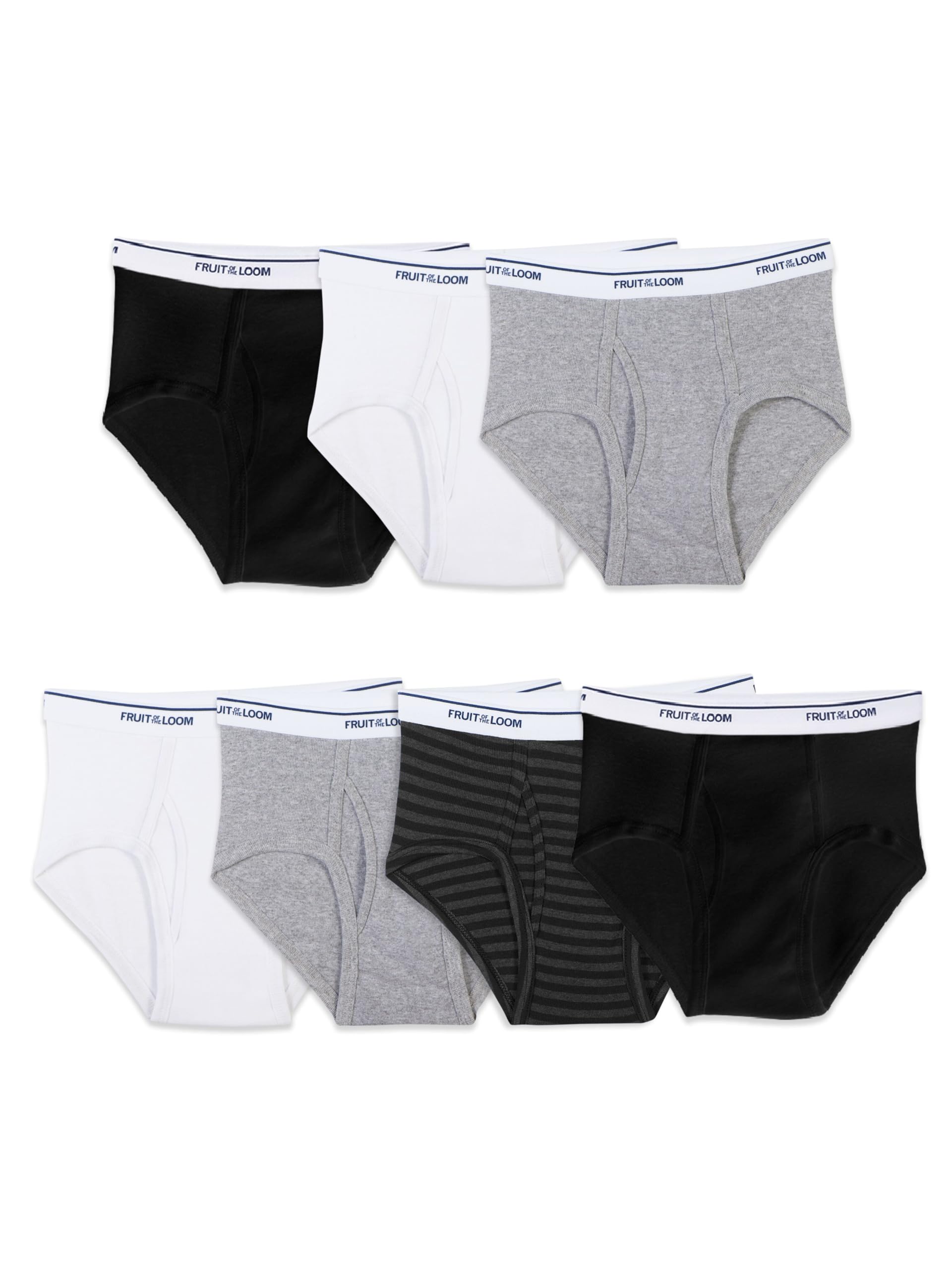 Fruit of the Loom Boys' Cotton Brief (Pack of 7) Underwear, Assorted, Medium