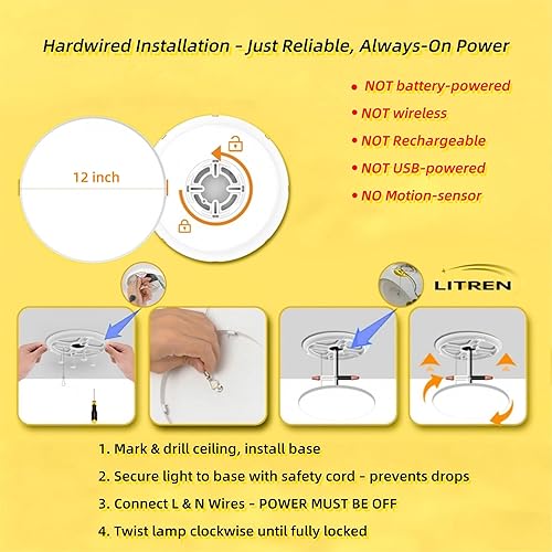 Miniatura 2 de Lámpara de techo de montaje empotrado de 12 pulgadas, 28 W, 3000 lm, luz de techo LED ultrafina con retroiluminación, lámpara moderna de montaje en