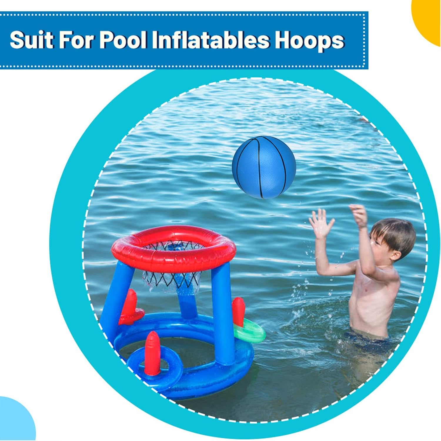 Gamtec 6 Inch Mini Basketballs for Toddlers Kids Teenagers, 3 Pack 6" Basketball Set with Pump Durable PVC Basketballs for Mini Over Door Hoop Pool Beach Balls for Swimming Pool, Indoors, Outdoors