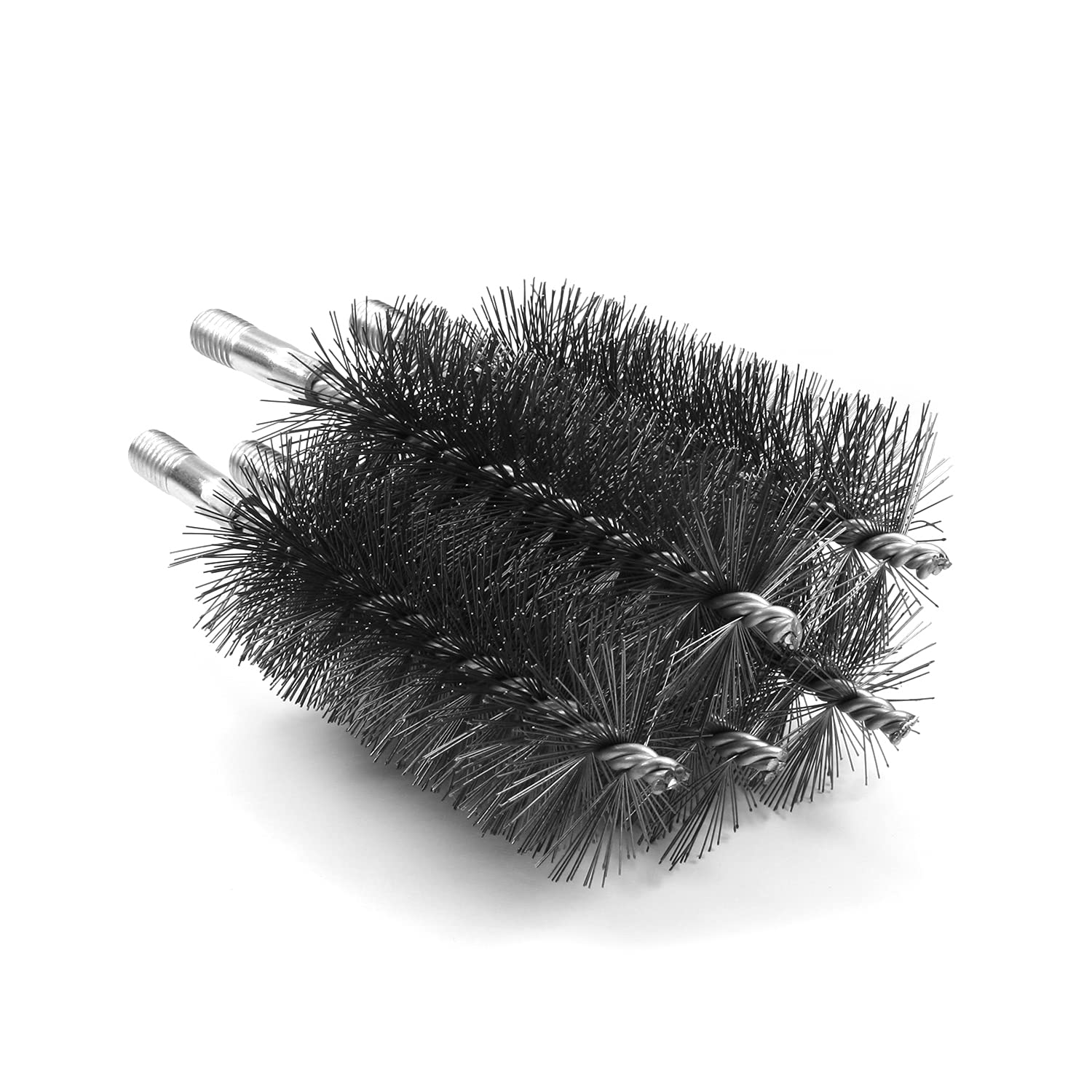 Utoolmart 5Pcs Steel Wire Tube Cleaning Brush, Round Chimney Cleaning Brush, M12 Threaded Interface Cleaning Brush, 55Mm Diameter 160Mm Length,