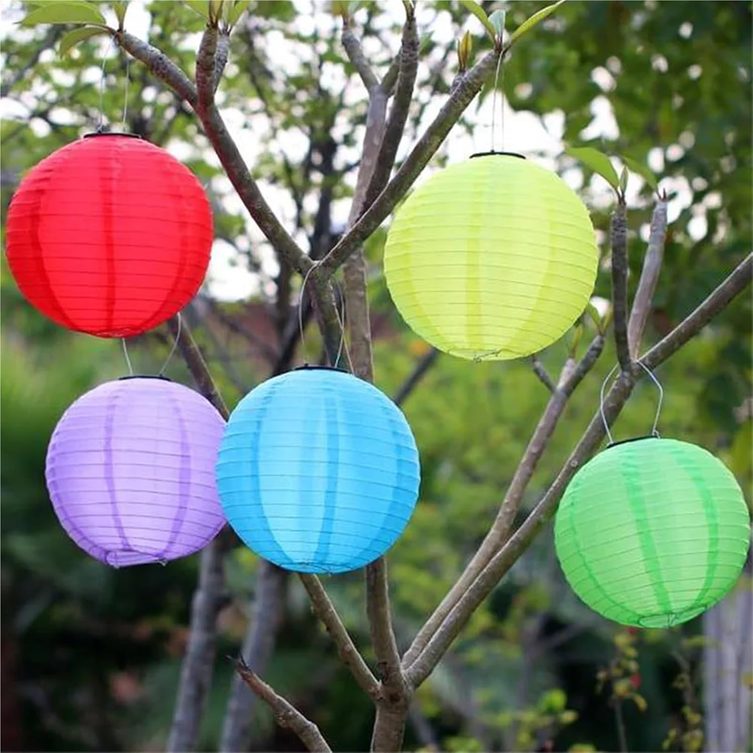 30cm LED Solar Lantern Lamp IP55 Waterproof Outdoor Yard Festival Party Decorative Hanging Light Lantern Christmas Decor(Red1)