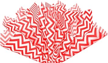Flexicore Packaging Black Chevron Print Gift Wrap Tissue Paper Size 15 Inch X 20 Inch | Count 10 Sheets | Color Black Chevron Red, 100 Sheets
