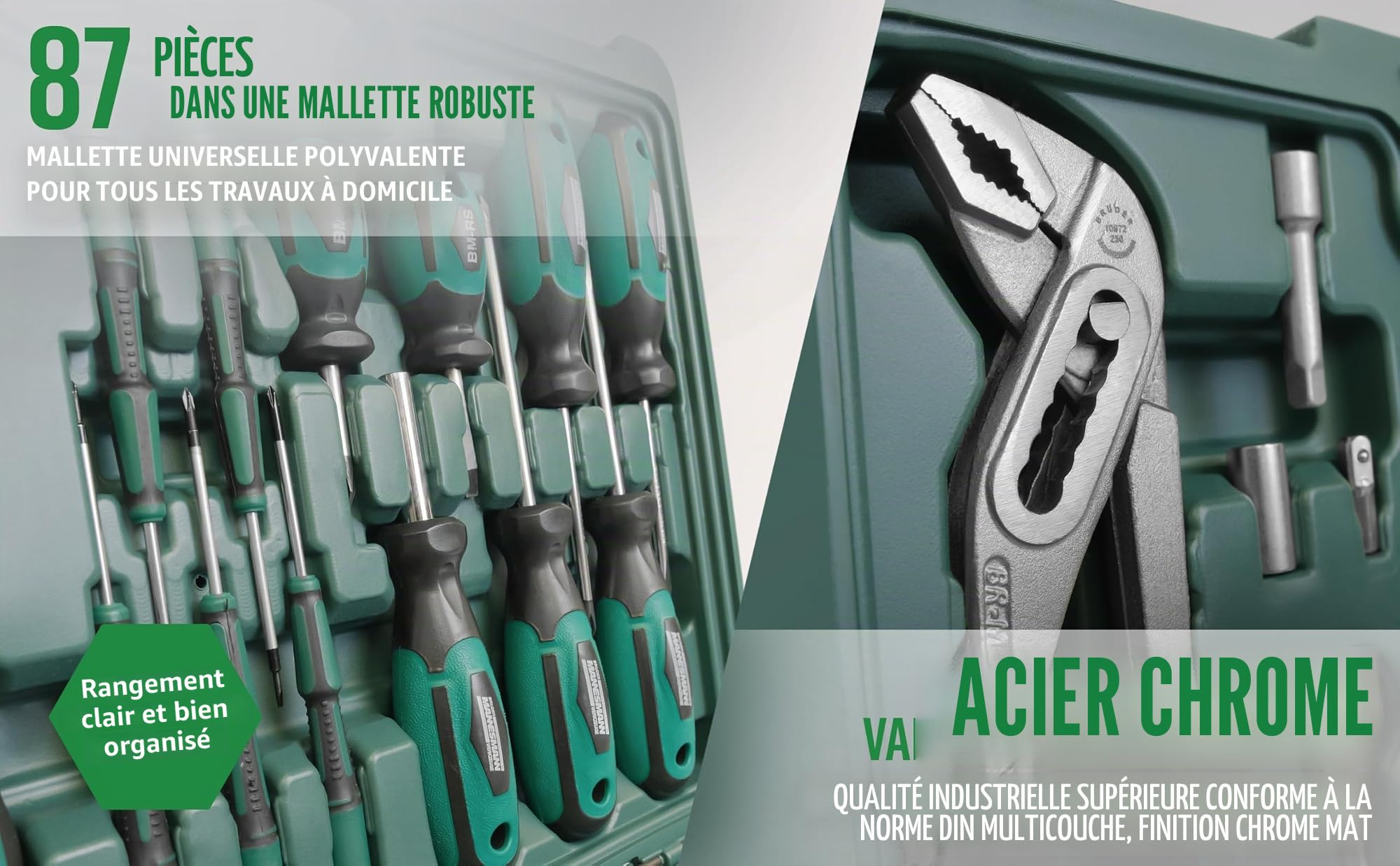 Brüder Mannesmann 87 pièces Mallette à outils, 1 pièce, m29084