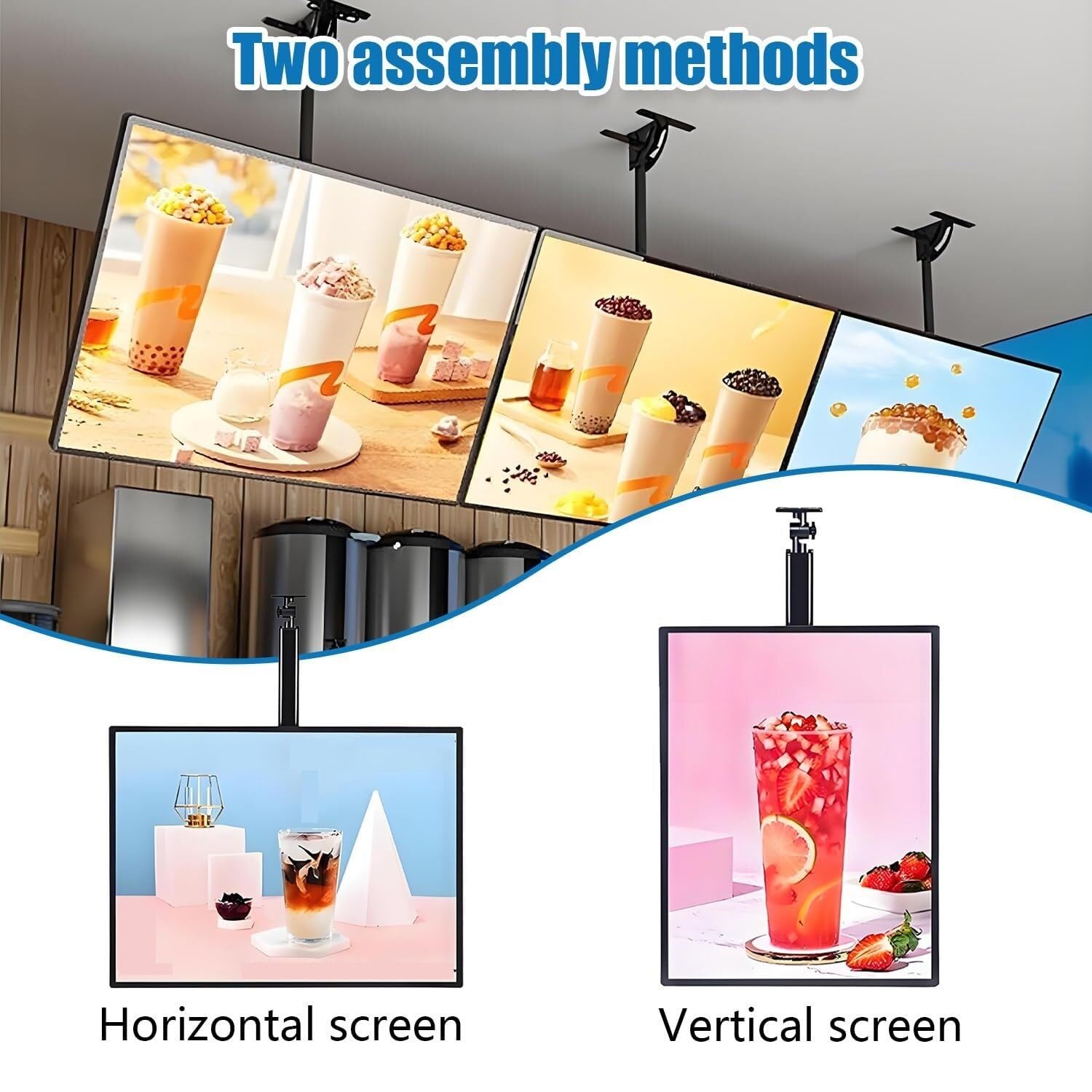 Bacheca per menu a LED rotante regolabile, 50 x 70 cm, display retroilluminato per ristoranti, bar e negozi al dettaglio, segnaletica da parete per un maggiore coinvolgimento dei clienti