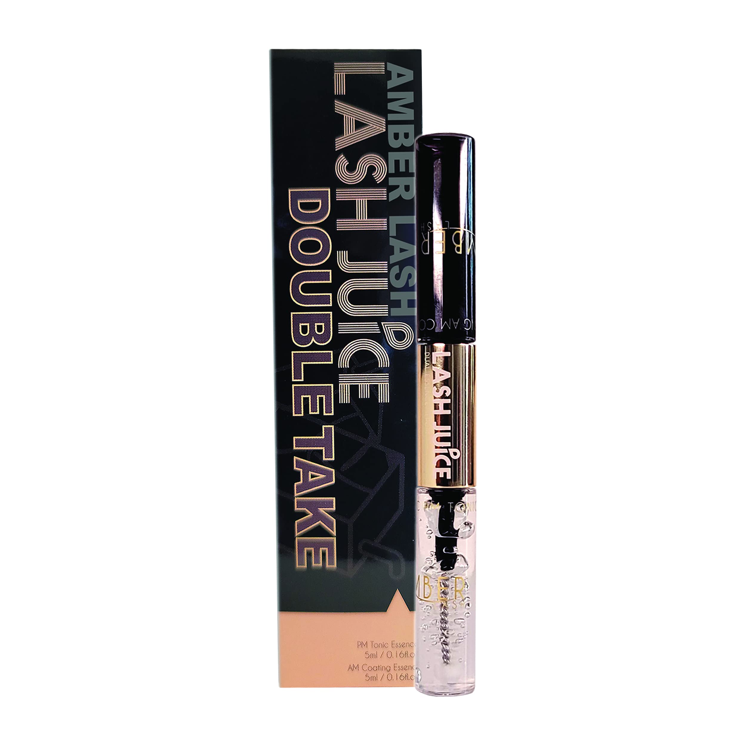 Lash Juice by Amber Lash, 3-in-1 Coating Essence and sealant for Eyelashes with Extensions and or Lift Perm, Protect and Nourish to Promote Healthy Eyelash Growth 10ml / 0.34 fl oz Total(Double Take)