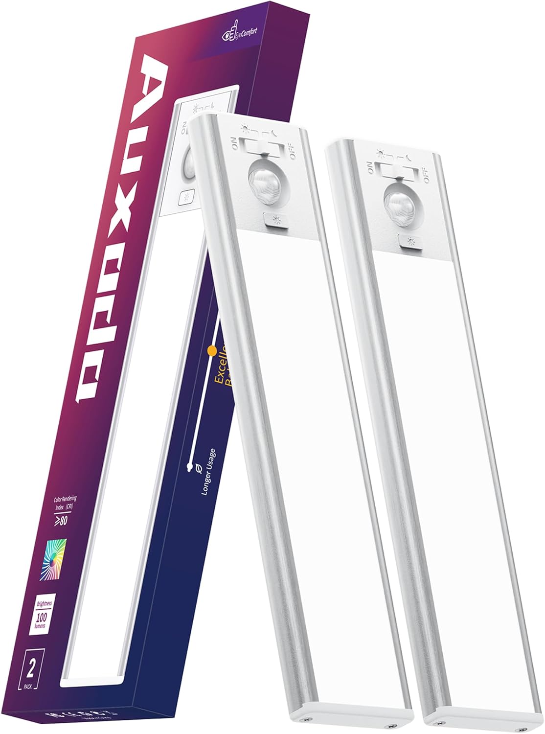 Auxoda Under Lighting, Closet Lights, 2 Pack 8 Inch 7000K 31 LED Wireless USB