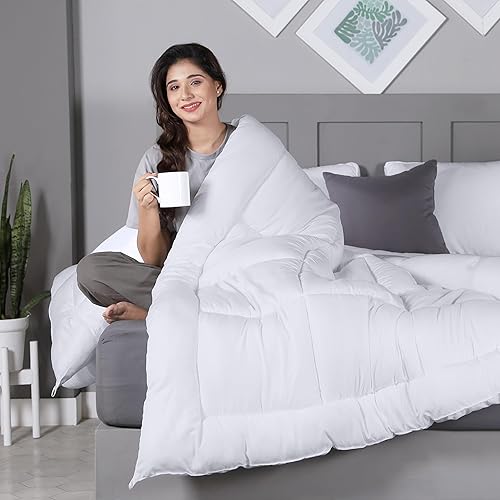 Miniatura 4 de Utopia Bedding Edredón acolchado alternativo para todas las estaciones, relleno de edredón con pestañas en las esquinas, lavable a máquina, edredón