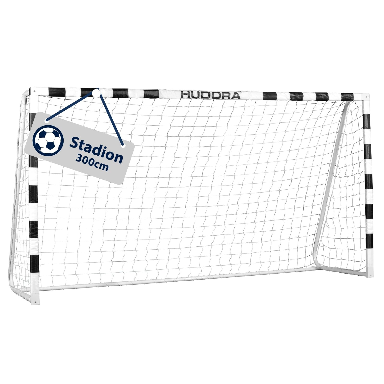HUDORA Portería de fútbol Stadion - Portería de fútbol para niños y adultos resistente con red de malla fina hogar - Tablero de gol para actividades recreativas y entrenamiento al aire libre