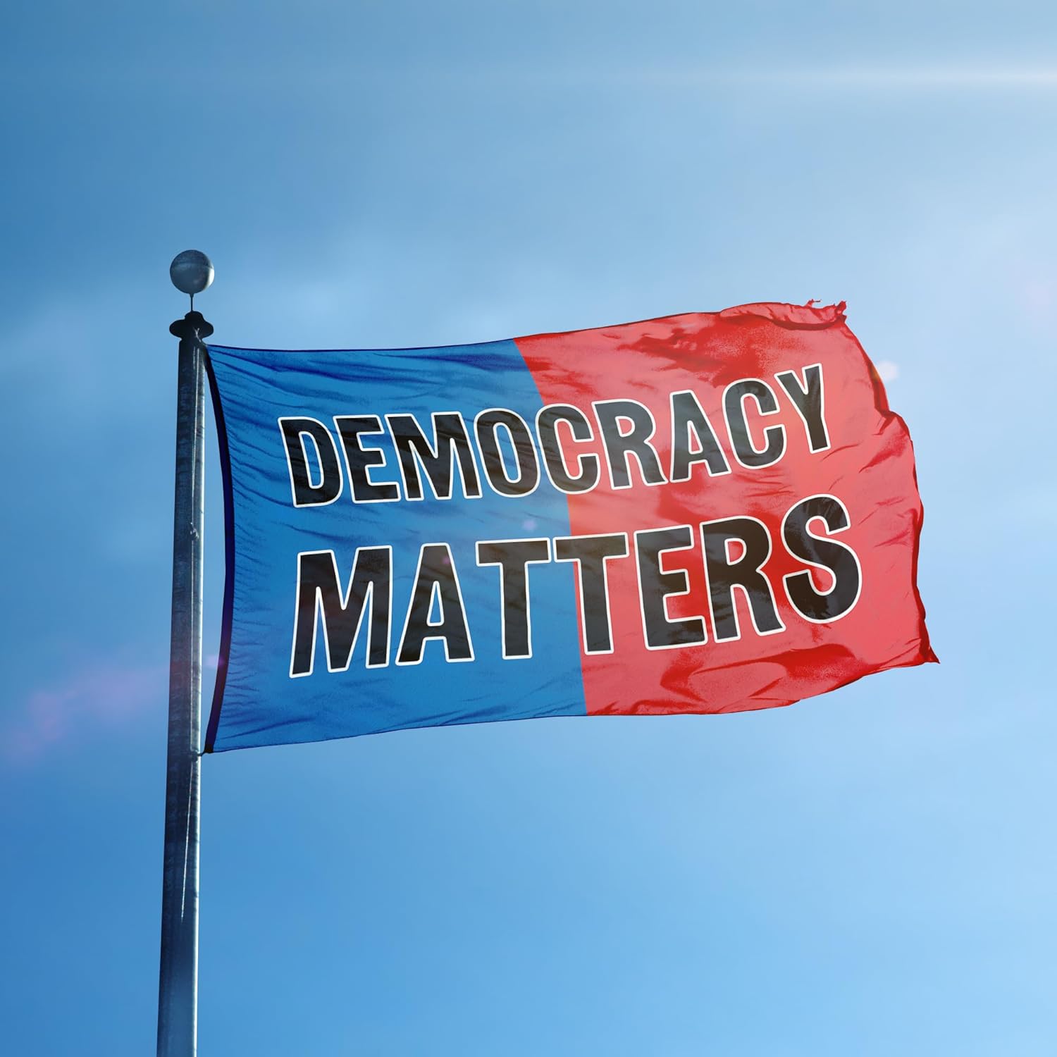Democracy Matters Political Slogan Flag - 3x5 ft High-Durability Polyester Fade-Resistant, Weatherproof Outdoor/Indoor Banner for Rallies & Events